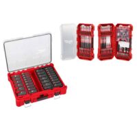Milwaukee 49-66-6806-48-32-5150 SHOCKWAVE 1/2 in. Drive Deep Well Impact PACKOUT Socket Set with SHOCKWAVE Screw Driver Bit Set (131-Piece)