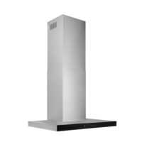 Broan-NuTone BWT2304SSB BWT2 30 in. 450 Max Blower CFM Convertible Wall-Mount T-Style Chimney Range Hood in Stainless Steel With Black Glass