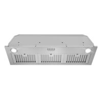 Cosmo COS-36IRHP 36 in. 380 CFM Ducted Insert Range Hood in Stainless Steel with Push Button Controls LED Lights and Permanent Filters