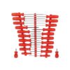 TEKTON DRV44501 Hard Handle Screwdriver Set with Red Rails, 22-Piece (#0-#3,1/8-5/16 in., T10-30)