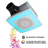 Broan-NuTone SPKN110RGBL Sensonic Series 110 CFM Ceiling Bathroom Exhaust Fan with Speaker and Bluetooth Wireless Technology