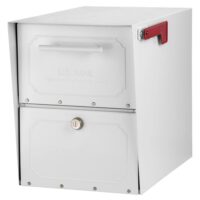 Architectural Mailboxes 6200W-10 Oasis Classic White, Extra Large, Steel, Locking, Post Mount Parcel Mailbox with High Security Reinforced Lock