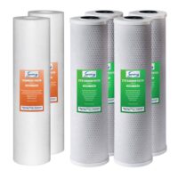iSpring F6WGB32B 3-Stage Whole House Water Filter Replacement with Sediment and Carbon Block Cartridges, Fits WGB32B, 2 Sets
