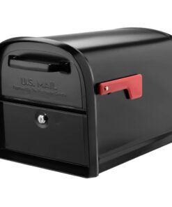 Architectural Mailboxes 6300B-10 Oasis 360 Black, Large, Steel, Locking Parcel Mailbox with 2-Access Doors