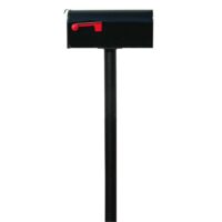 Whitehall HPST1-US-000-E1 Hanford Single Post System Mailbox with E1 Economy Mailbox