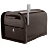 Architectural Mailboxes 6300RZ Oasis 360 Rubbed Bronze, Large, Steel, Locking Parcel Mailbox with 2-Access Doors and Graphite Flag