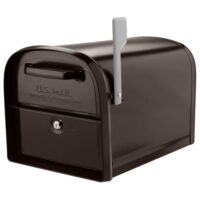 Architectural Mailboxes 6300RZ Oasis 360 Rubbed Bronze, Large, Steel, Locking Parcel Mailbox with 2-Access Doors and Graphite Flag