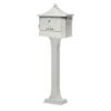 Architectural Mailboxes HEK00WAM Hemingway White, Large, Aluminum, Locking, All-in-One Mailbox and Post Combo