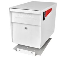 Mail Boss 7109 Locking Post Mount Mailbox with High Security Reinforced Patented Locking System, Alpine White