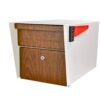 Mail Boss 7520 Mail Manager Locking Post-Mount Mailbox with High Security Reinforced Patented Locking System, Cream White-Wood Grain