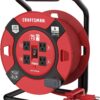 CRAFTSMAN Retractable Extension Cord Reel 75 Ft. With 4 Outlets & Heavy Duty 14AWG SJTW Cable