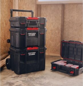 CRAFTSMAN TRADESTACK System Tool Box, Water Resistant Tool Storage, with 6 Small Parts Containers, 21 Inch (CMST21415)