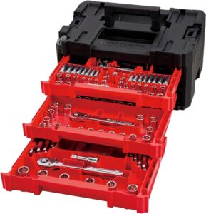 CRAFTSMAN VERSASTACK Mechanics Tool Set, 1/4 in, 3/8 in, and 1/2 in Drive, 230 Piece (CMMT45306) CRAFTSMAN VERSASTACK Mechanics Tool Set, 1/4 in, 3/8 in, and 1/2 in Drive, 230 Piece (CMMT45306)