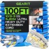 GearIT Extension Cord 100 Feet 10/3-3 Triple Outlet Ultra Heavy Duty SJEOW Extreme Weather Outdoor/Indoor