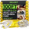 GearIT 10/3 Outdoor Extension Cord (100 Feet) 10 AWG Gauge - 3 Prong Plug - SJTW Heavy Duty for Indoor/Outdoor