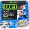 GearIT 12/3 Outdoor Extension Cord (100 Feet) 12 AWG Gauge - 3 Prong Plug