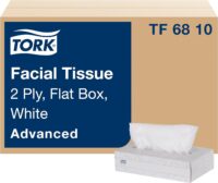 Tork Advanced Facial Tissue Flat Box White, Soft, 2-ply, 30 x 100 tissues, TF6810