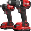 CRAFTSMAN V20 RP Cordless Drill and Impact Driver, Brushless Power Tool Combo Kit, 2 Batteries and Charger Included (CMCK211C2)