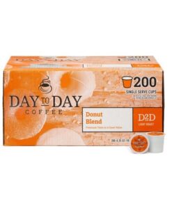 Day To Day 200-Count Donut Blend, Medium Roast Single Serve Coffee Pods for K-Cup Keurig Brewers (Donut Blend, 200 Count (Pack of 1))