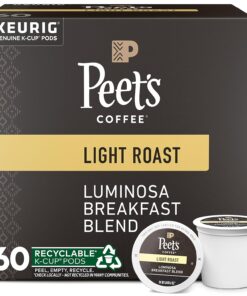 Peet's Coffee, Light Roast K-Cup Pods for Keurig Brewers - Luminosa Breakfast Blend, 10 Count (Pack of 6)