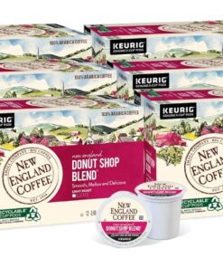 New England Coffee Donut Shop Blend Light Roast Single Serve Pods, 12ct Box (Pack of 6)