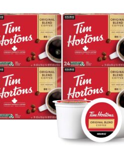 Tim Hortons Original Blend, Medium Roast Coffee, Single-Serve K-Cup Pods Compatible with Keurig Brewers, 96ct K-Cups, Red