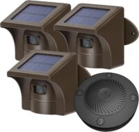 eMACROS Long Range Solar Wireless Driveway Alarm Outdoor Weather Resistant Motion Sensor & Detector