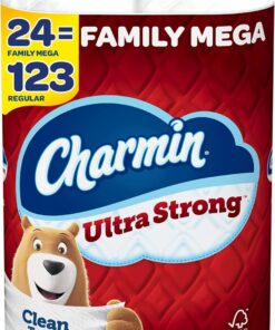 Charmin Toilet Paper Ultra Strong Clean Touch, 24 Family Mega Rolls = 123 Regular Rolls
