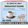 Double Donut Coffee Breakfast Blend Coffee Pods, Light Roast Coffee in Recyclable Single-Serve Pods for Keurig K Cups Brewer Machines, 80 Count Bulk Pack