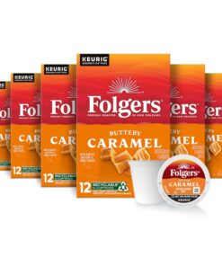 Folgers Buttery Caramel Flavored Coffee, 72 Keurig K-Cup Pods
