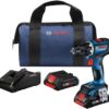 BOSCH GSR18V-800CB24 18V Brushless Connected-Ready 1/2 In. Drill/Driver Kit with (2) CORE18V® 4 Ah Advanced Power Batteries