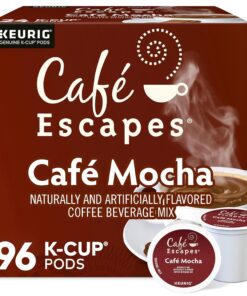 Cafe Escapes Cafe Mocha Keurig Single-Serve K-Cup Coffee Pods, 96 Count (4 Packs of 24)