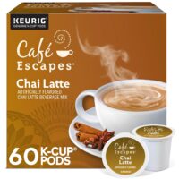 Cafe Escapes Chai Latte Keurig Single-Serve K-Cup Coffee Pods, 60 Count (6 Packs of 10)
