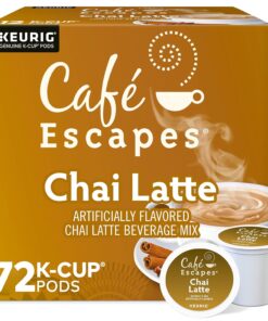 Cafe Escapes Chai Latte Keurig Single-Serve K-Cup Coffee Pods, 72 Count (6 Packs of 12)