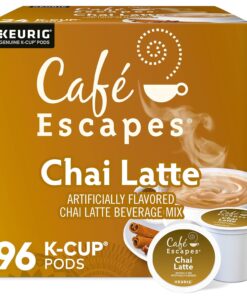 Cafe Escapes Chai Latte Keurig Single-Serve K-Cup Coffee Pods, 96 Count (4 Packs of 24)