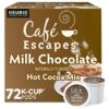 Cafe Escapes Milk Chocolate Hot Cocoa Keurig Single-Serve K-Cup Coffee Pods, 72 Count (6 Packs of 12)