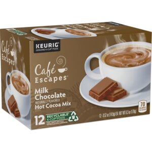 Cafe Escapes Milk Chocolate Hot Cocoa Keurig Single-Serve K-Cup Coffee Pods, 72 Count (6 Packs of 12)