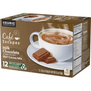 Cafe Escapes Milk Chocolate Hot Cocoa Keurig Single-Serve K-Cup Coffee Pods, 72 Count (6 Packs of 12)
