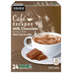 Cafe Escapes Milk Chocolate Hot Cocoa Keurig Single-Serve K-Cup Coffee Pods, 96 Count (4 Packs of 24)