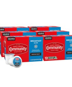 Community Coffee Breakfast Blend 72 Count Coffee Pods, Medium Roast, Compatible with Keurig 2.0 K-Cup Brewers, 12 Count (Pack of 6)