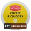 Community Coffee Coffee & Chicory 72 Count Coffee Pods, Medium-Dark Roast, Compatible with Keurig 2.0 K Cup Brewers