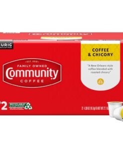 Community Coffee Coffee & Chicory 72 Count Coffee Pods, Medium-Dark Roast, Compatible with Keurig 2.0 K Cup Brewers