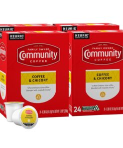 Community Coffee Coffee & Chicory 96 Count Coffee Pods, Medium-Dark Roast, Compatible with Keurig 2.0 K-Cup Brewers 24 Count (Pack of 4)