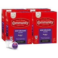 Community Coffee New Orleans Blend 96 Count Coffee Pods, Special Dark Roast, Compatible with Keurig 2.0 K-Cup Brewers, 24 Count (Pack of 4)
