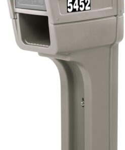Step2 MailMaster Plus Mailbox & Post, Weather Resistant, Large Outdoor Mailboxes, Made of Durable Plastic, Easy to Install, Flag Included, Stone Gray