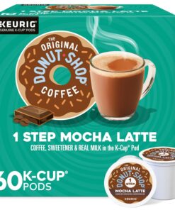 The Original Donut Shop Mocha Latte, Single Serve Coffee K-Cup Pod, Flavored Coffee, 60 Count (6 Packs of 10)