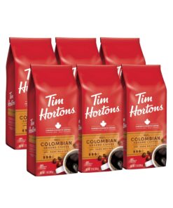 Tim Hortons Colombian, Medium-Dark Roast Ground Coffee, Perfectly Balanced, Always Smooth, Made with 100% Arabica Beans, 12 Ounce (Pack of 6)