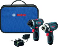 BOSCH 12V Max Cordless 2-Tool Combo Kit with Two-Speed Pocket Driver, Impact Driver and (2) 2 Ah Batteries (CLPK27-120)