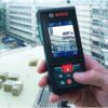BOSCH GLM400C 400 Ft Blaze Outdoor Connected Laser Measure with Camera Viewfinder, Includes 3 AA Batteries, Hand Strap, & Pouch BOSCH GLM400C 400 Ft Blaze Outdoor Connected Laser Measure with Camera Viewfinder, Includes 3 AA Batteries, Hand Strap, & Pouch