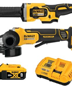 DEWALT DCK203P1 20V MAX XR Cordless Grinder 2 Tool Combo Kit with 4.5 in. Grinder, 1-1/2 in. Die Grinder, and (1) 5.0Ah Battery